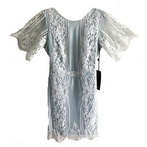 For Love and Lemons Lace Dress in Seafoam